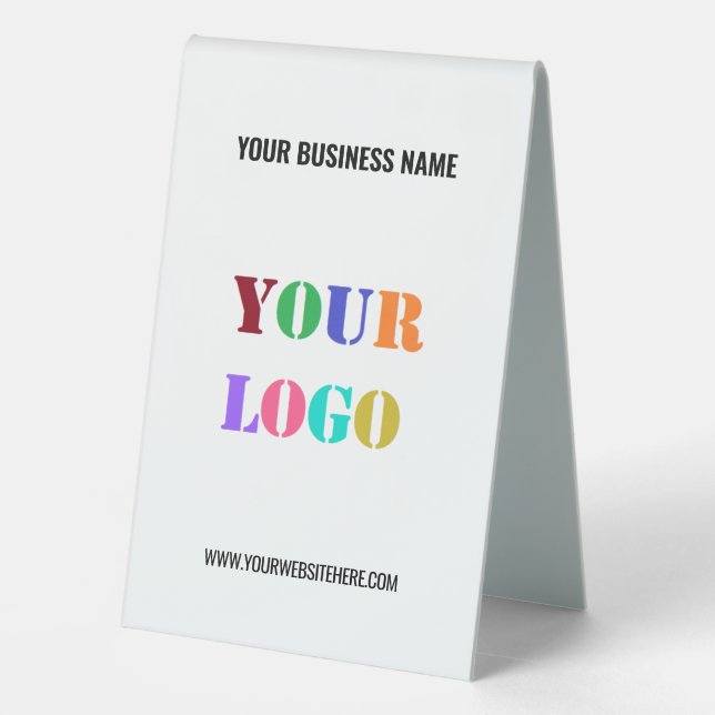 Branded Custom Business Logo Name Table Tent Sign (Back)