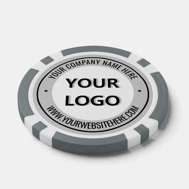 Branded Custom Company Logo and Text Poker Chips (Single)