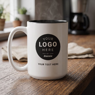 Branded Custom Logo Promotional Business Two-Tone Coffee Mug