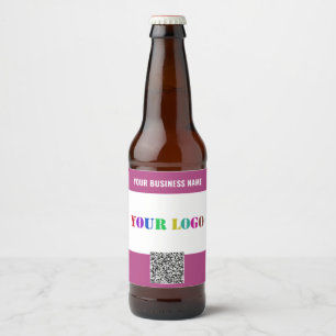 Branded Custom Logo Text and QR Code Bottle Labels