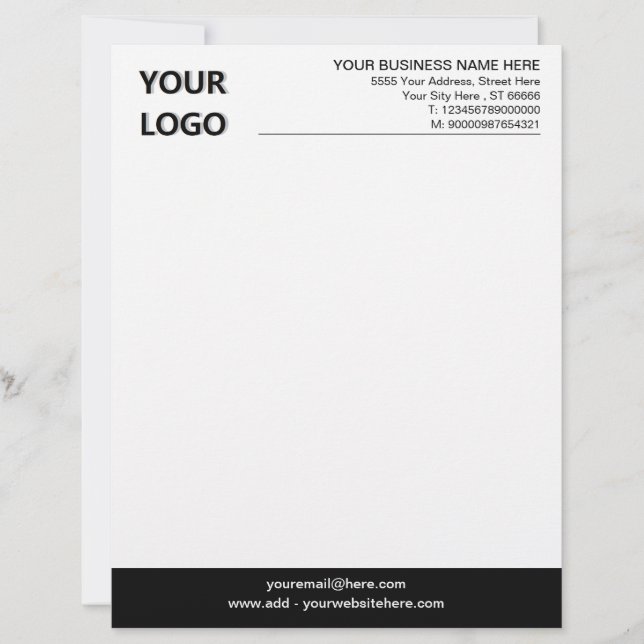 Branded Design Your Own Company Letterhead Example (Front)