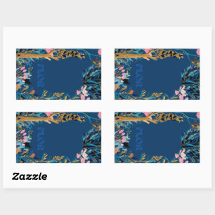Branded Floral Wrap Card Rectangular Sticker