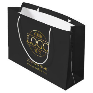 Branded Grey & Gold Business Logo Promotional Large Gift Bag