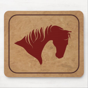 Branded Leather Horse Head Silhouette MOUSEPAD