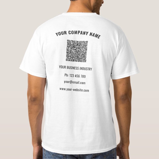 Branded Logo and QR Code Business T-Shirt Template (Back)