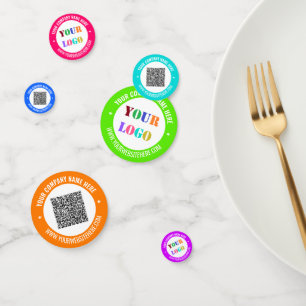 Branded Logo and QR Code Party Confetti Template