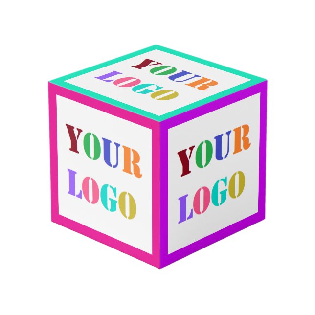 Branded Logo Business Promotional Cube Example (Front Angled)