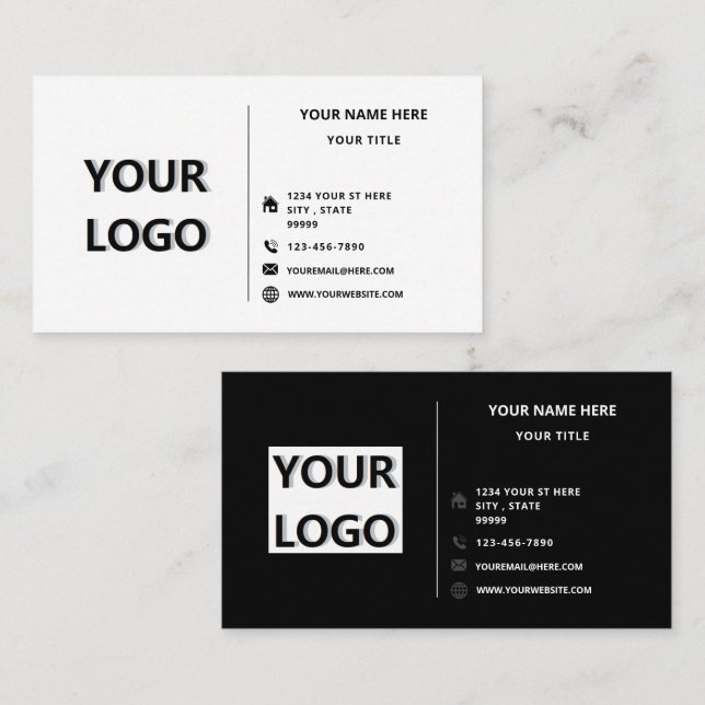 Branded Logo Professional Business Cards Example (Front/Back)