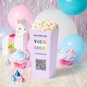 Branded Logo Text and QR Code Popcorn Box Template