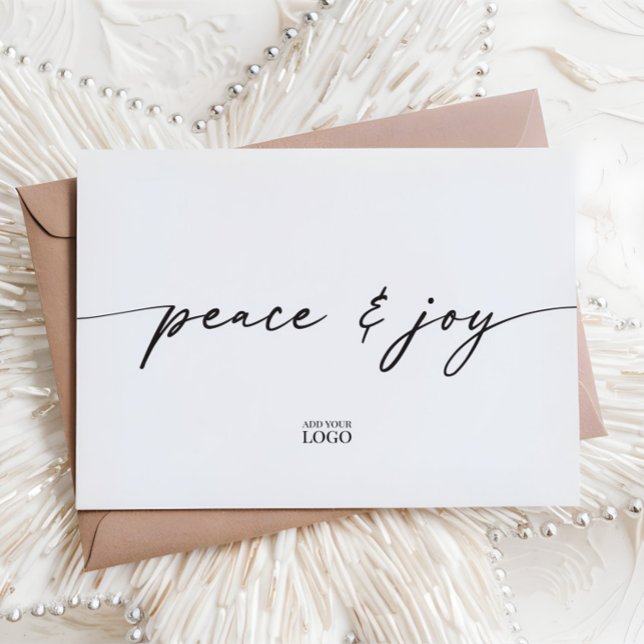 Branded Modern Peace & Joy Holiday Christmas Card (Creator Uploaded)