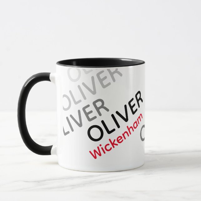 Branded Mug with Name | modern typography (Left)