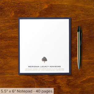 Branded Notepad with Tree Logo