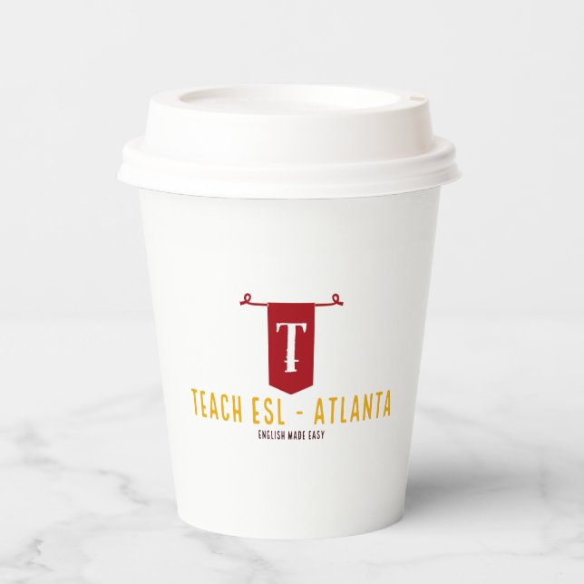 Branded Paper Cup with Lid - 8oz (Front)