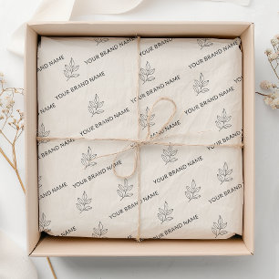 Branded Small Business Minimalist Cream  Tissue Paper