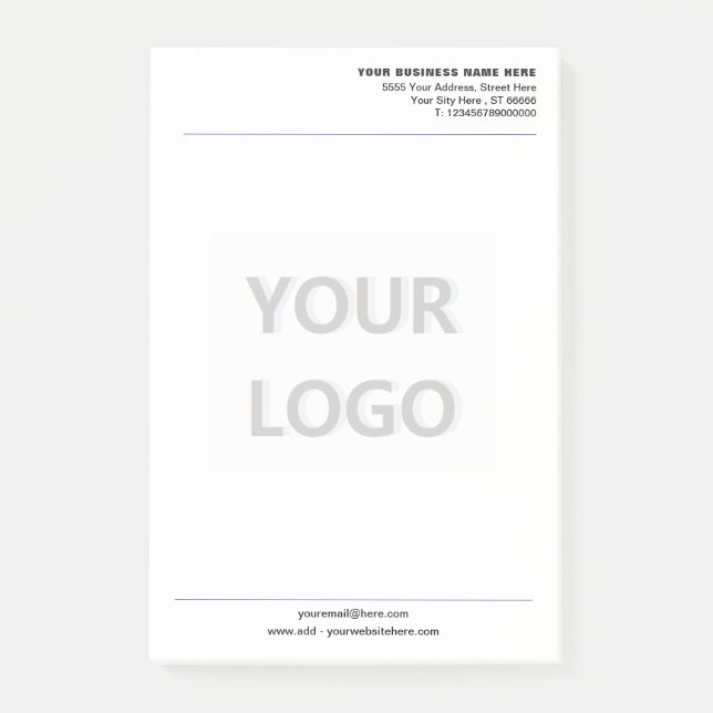 Branded Stationery Business Post-it® Notes Example (Front)