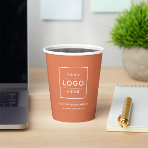 Branded Terracotta Business Logo Hospitality Paper Cups
