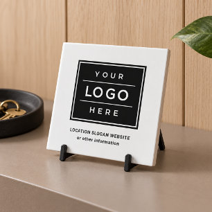 Branded White Business Logo Decorative Ceramic Tile