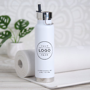 Branded White Business Logo Hydration Water Bottle