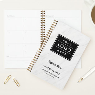 Branded White Marble Business Weekly Planner