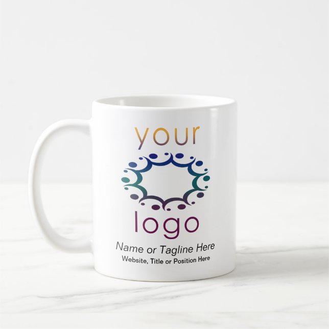 Branded with Your Logo and Customised Details Coffee Mug (Left)