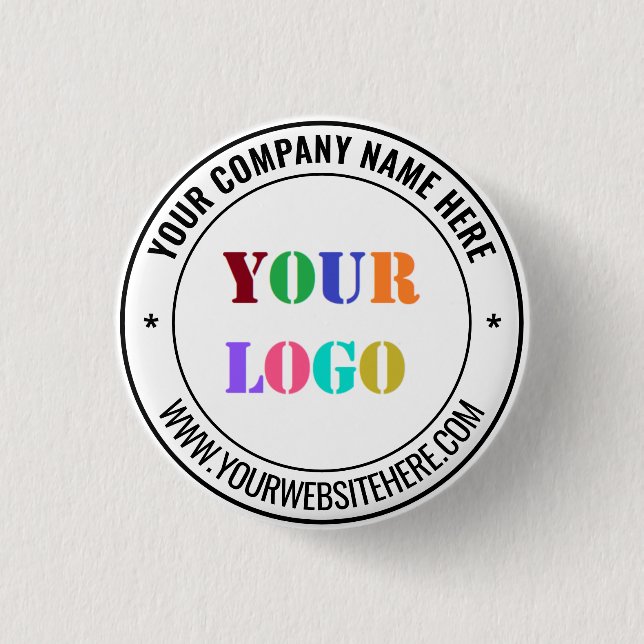 Branded Your Business Promotional Button Example (Front)