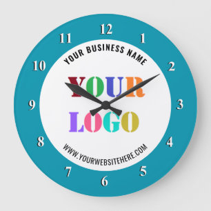 Branded Your Company Logo and Custom Text Clock
