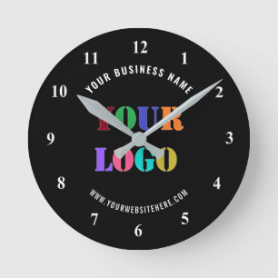 Branded Your Company Logo Text Wall Clock Example