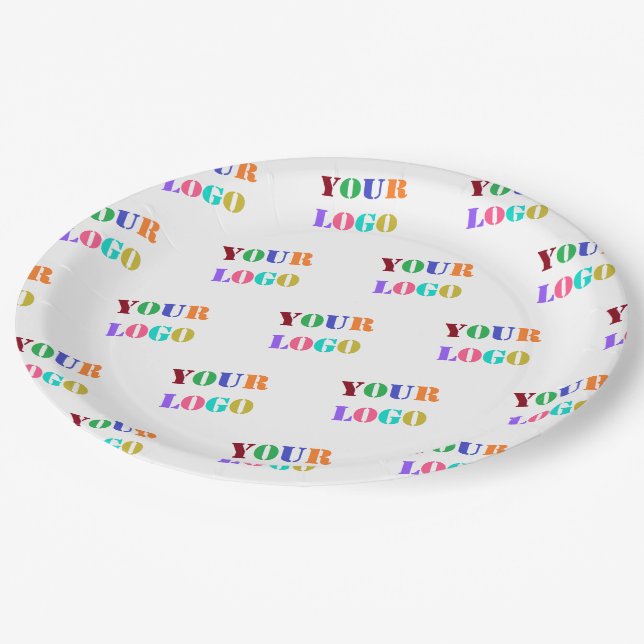 Branded Your Logo Promotional Paper Plates Example (Angled)
