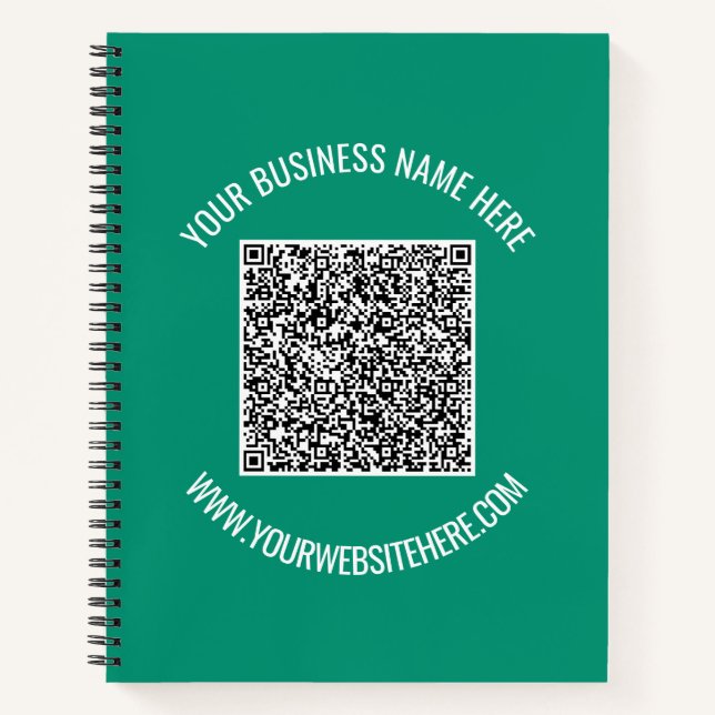 Branded Your QR Code Business Notebook Example (Front)