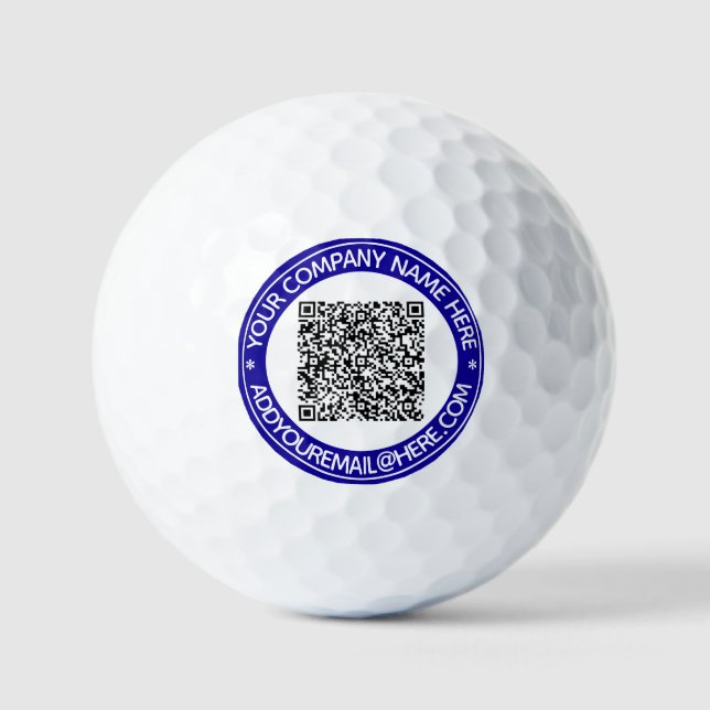 Branded Your QR Code Custom Text Stamp Golf Balls (Front)