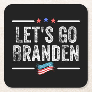 branden conservative, flag funny anti biden t-shir square paper coaster