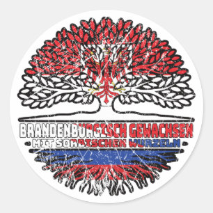 Brandenburg Brandenburgisch Sorbisch Sorben Baum Classic Round Sticker
