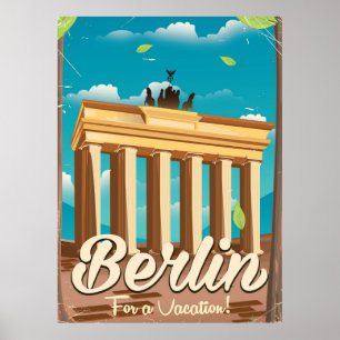 Brandenburg gate ,Berlin cartoon travel poster
