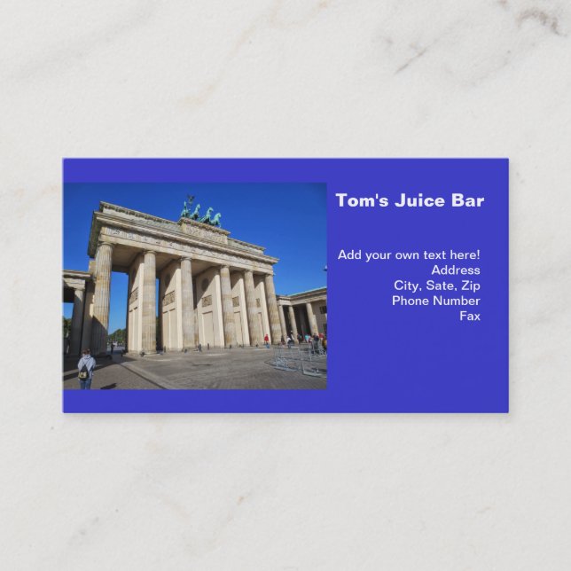 Brandenburg Gate, Berlin, Germany Business Card (Front)