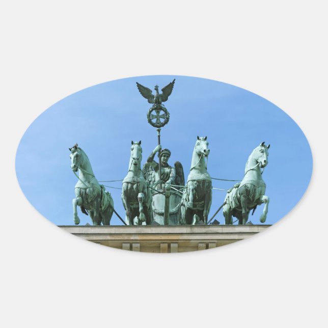 Brandenburg Gate Berlin Oval Sticker (Front)
