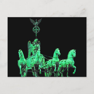 Brandenburg Gate Chariot, Berlin, Saturated,Black Postcard