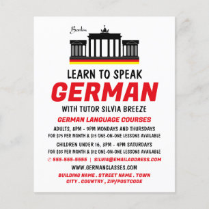Brandenburg Gate, German Language Course Advert Flyer