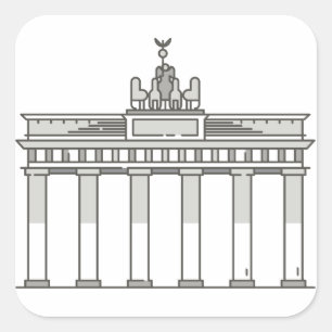 Brandenburg Gate World Landmark Square Sticker