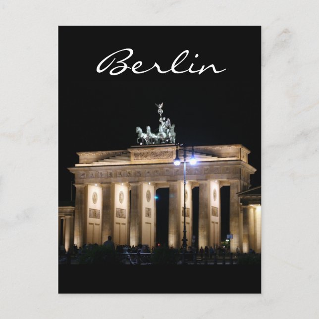 brandenburg night berlin postcard (Front)