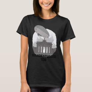 Brandenburger Tor Berlin Germany Silhouette Outlin T-Shirt