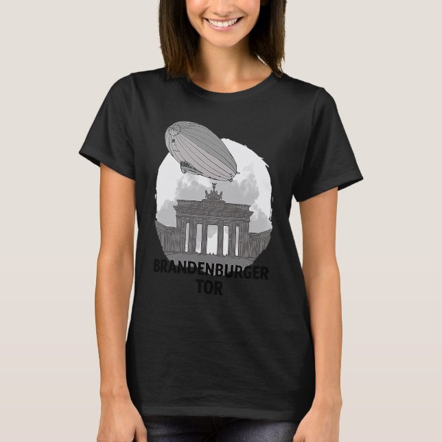 Brandenburger Tor Berlin Germany Silhouette Outlin T-Shirt (Front)