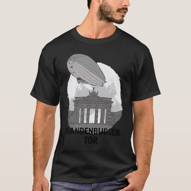 Brandenburger Tor Berlin Germany Silhouette Outlin T-Shirt (Front)