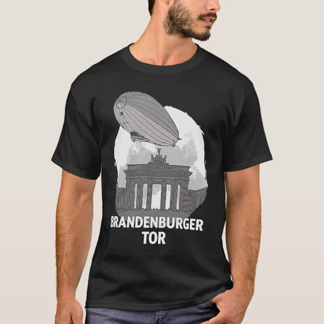 Brandenburger Tor Berlin Germany Silhouette Outlin T-Shirt (Front)