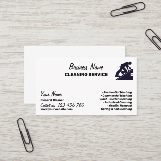Branding For Pressure Washing Cleaning Business Card (Front/Back In Situ)