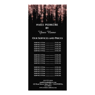 Branding-Preisliste Nails Schwarz-weiß Werbekarte Rack Card
