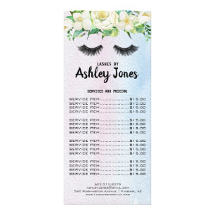 Branding Price List Lash Extensions Rack Card