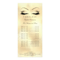 Branding Price List Lashes Extention Gold Makeup