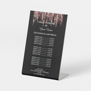 BrandingPreisliste Nails Schwarz-weiß Sockelschild Pedestal Sign