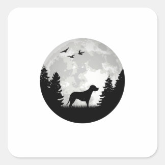 Brandlbracke Moon Bracke Dog Hunting Square Sticker