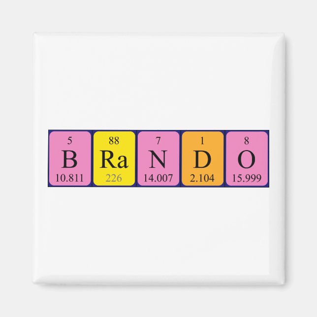 Brando periodic table name magnet (Front)